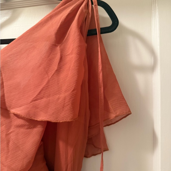 ASOS Women's Rust Ruffle V-Neck Maxi Dress - Picture 2 of 5